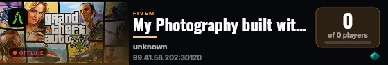 My Photography built with FiveM Basic Server! live status badge