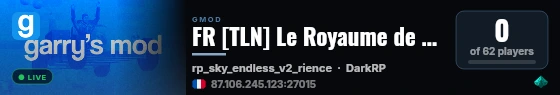 FR [TLN] Le Royaume de Valtheris | Serious-RP live status badge