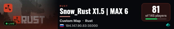 Snow_Rust X1.5 | MAX 6 live status badge