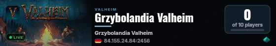 Grzybolandia Valheim live status badge