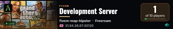 Development Server live status badge
