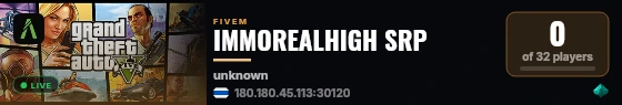 IMMOREALHIGH SRP live status badge
