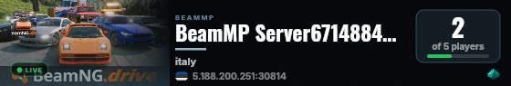 BeamMP Server6714884252322133 live status badge