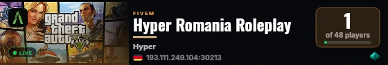 Hyper Romania Roleplay live status badge