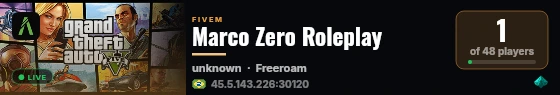 Marco Zero Roleplay live status badge