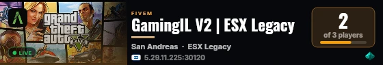 GamingIL V2 | ESX Legacy live status badge