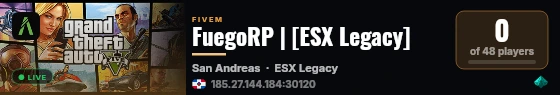 FuegoRP | [ESX Legacy] live status badge