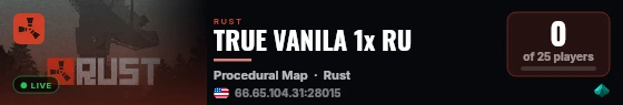 TRUE VANILA 1x RU live status badge