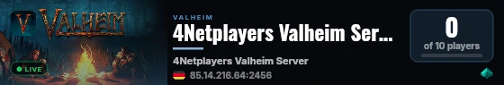 4Netplayers Valheim Server live status badge