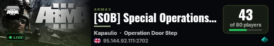 [SOB] Special Operations Brigade | Operations Server live status badge