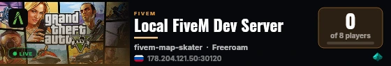 Local FiveM Dev Server live status badge