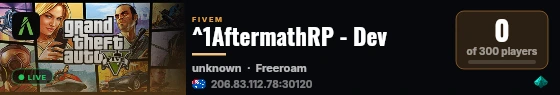 ^1AftermathRP - Dev live status badge