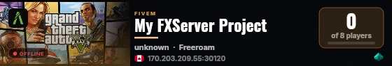 My FXServer Project live status badge