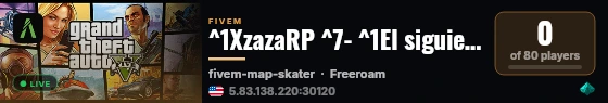 ^1XzazaRP ^7- ^1El siguiente nivel del Roleplay live status badge