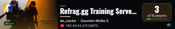 Refrag.gg Training Server (Competitor) live status badge
