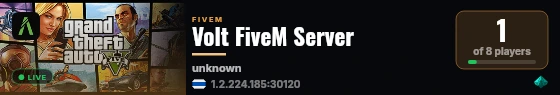 Volt FiveM Server live status badge