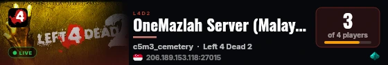 OneMazlah Server (Malaysia) live status badge