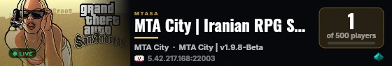MTA City | Iranian RPG Server live status badge