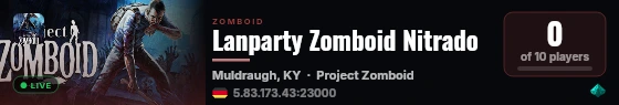 Lanparty Zomboid Nitrado live status badge