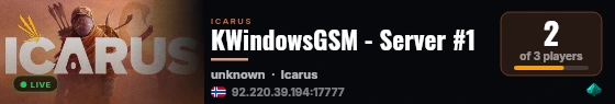 KWindowsGSM - Server #1 live status badge
