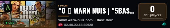 ^0 🔨 WARN NUIS | ^5BASE CORE live status badge