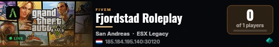 Fjordstad Roleplay live status badge