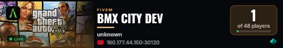 BMX CITY DEV live status badge