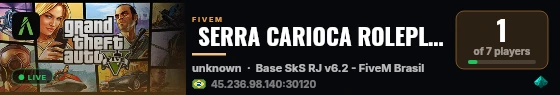  SERRA CARIOCA ROLEPLAY / https://discord.gg/ckYWXSbtJc live status badge