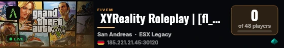  XYReality Roleplay | [fl_esx_recipe] live status badge