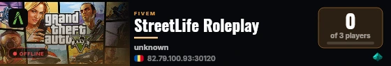 StreetLife Roleplay live status badge
