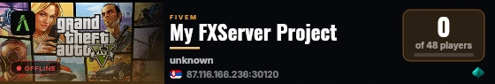 My FXServer Project live status badge