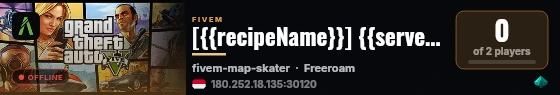 [{{recipeName}}] {{serverName}} live status badge