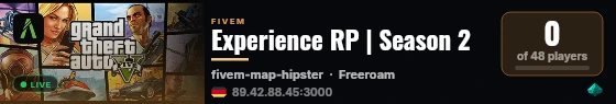 Experience RP | Season 2 live status badge