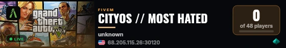 CITYOS // MOST HATED live status badge