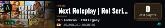  Next Roleplay | Rol Serio +18 live status badge