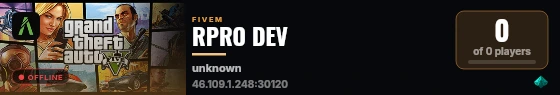 RPRO DEV live status badge