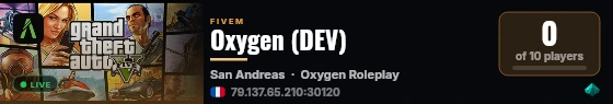 Oxygen (DEV) live status badge