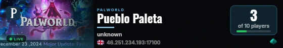 Pueblo Paleta live status badge