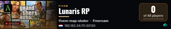 Lunaris RP live status badge