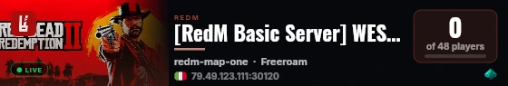 [RedM Basic Server] WEST WEST LANDS live status badge