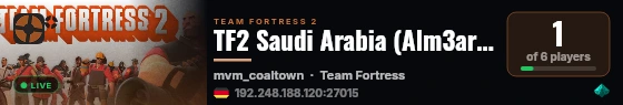 TF2 Saudi Arabia (Alm3arqeen) live status badge