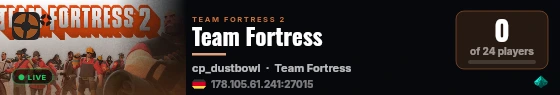 Team Fortress live status badge