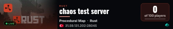 chaos test server live status badge