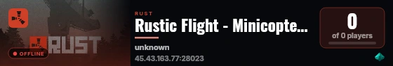 Rustic Flight - Minicopter|PvP|Attackheli|Scrappy live status badge