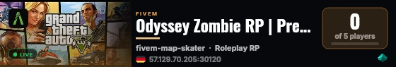 Odyssey Zombie RP | Pre-Alpha live status badge