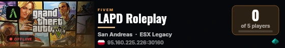 LAPD Roleplay live status badge