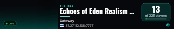 Echoes of Eden Realism Storage Voice Chat Dino AI live status badge