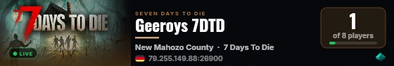 Geeroys 7DTD live status badge