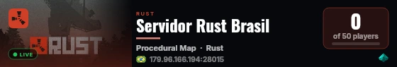 Servidor Rust Brasil live status badge