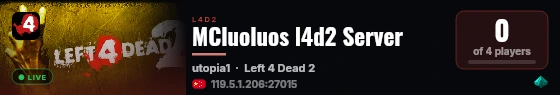 MCluoluos l4d2 Server live status badge